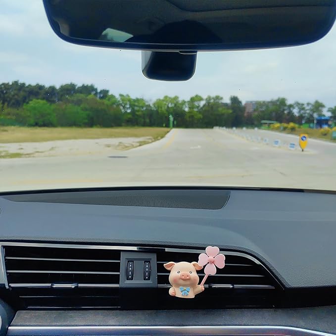 Cute Car Air Freshener Vent Clips, 3D Animal with Mini Fan Diffuser Vent Clip, Air Conditioning Decoration Car Accessories for Women and Men