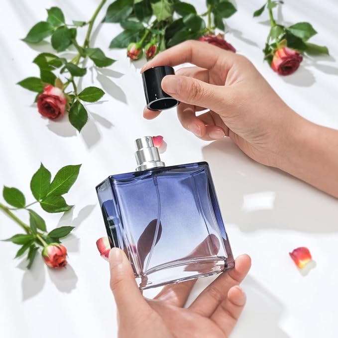 100ml/3.4 Oz Glass Spray Bottle Perfume Atomizer,Empty Refillable Perfume Spray Bottle with 3 Kinds of Dispenser (A3)