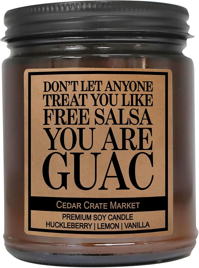 Friendship Candle Gift for Women | Don't Let Anyone Treat You Like Free Salsa | Funny Candles Gift for Friends Women | Funny Unique Friend Birthday Gifts | Huckleberry + Vanilla 100% Soy | Made in USA
