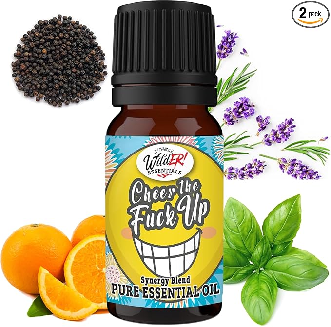 Wild Essentials Cheer The F Up Essential Oil Blend, Happy Uplifting Aromatherapy Oil for Diffusers, 100% Pure, Crafted in USA