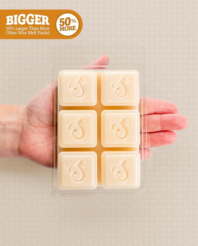 Shortie's Candle Company Cinnamon Vanilla Premium Wax Melts - 3 Oz., Strong & Long Lasting, Non-Toxic - Made with Essential & Natural Oils - Formula 117
