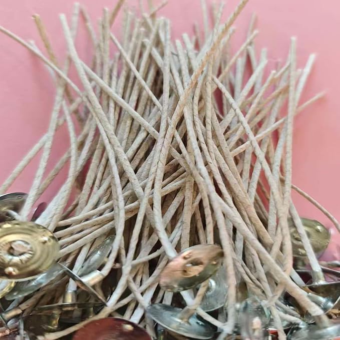 Candle Wicks for Candle Making, 200Pcs 4 Inch + 100Pcs 6 Inch Pre-Waxed Cotton Candle Wicks Kit with 300Pcs Wick Stickers, 20Pcs Candle Wick Holders & Clips, Candle Making Supplies for DIY Candles