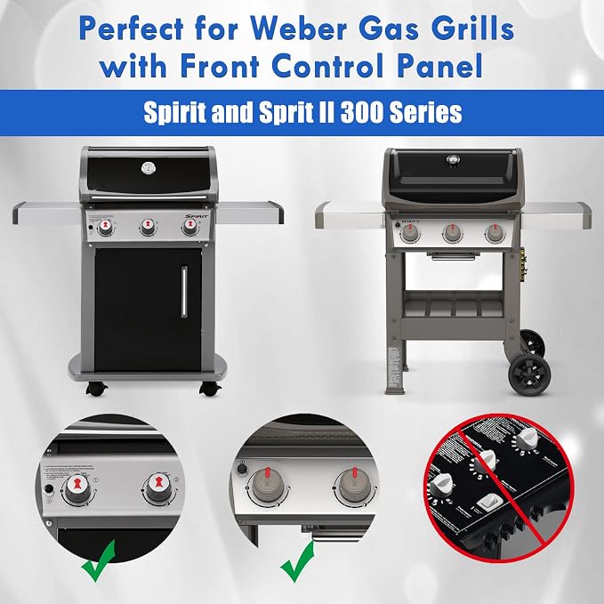 Spirit II E310 Parts 7636 Flavorizer Bars Burners for Weber Spirit Grill Parts Spirit 2 Replacement Parts GS4 Series 300 E-310 S-310 E-320 S-320 E-330 S-330 ii E-310 ii 330 Flavor Bars Burner Covers