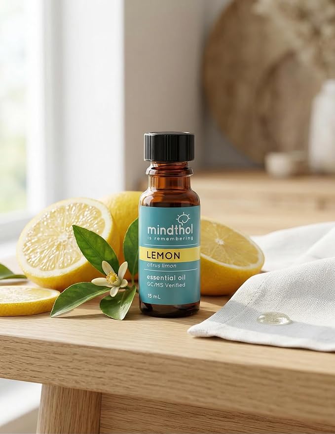 Lemon Essential Oil 15ml - 100% Pure Therapeutic Grade - Natural Aromatherapy for Focus, Mental Sharpness & Mood Refresh