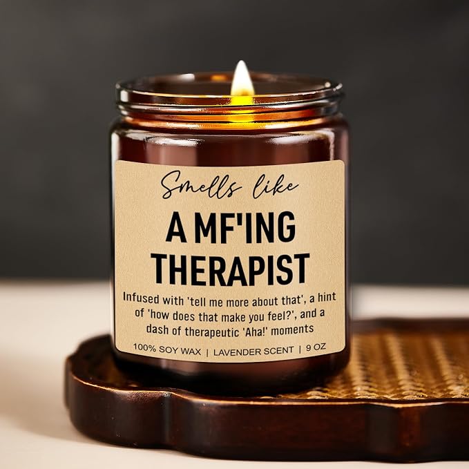 Younift Funny Scented Candle, Therapist Gifts, Therapy Office Decor & Must Haves, Occupational Therapy Gifts, Mental Health, Psychology Graduation, Therapist Appreciation Presents, Psychologist