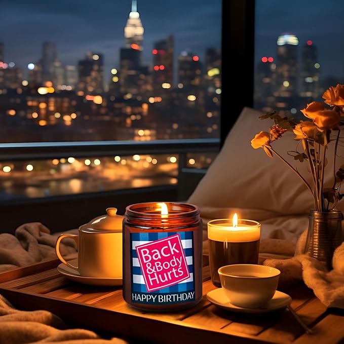 Happy Birthday Candle Gifts for Women Men - Funny Relaxing 30th 40th 50th Birthday Gift for Mom Wife Aunt Son Coworker Boss Best Friend - Sea Salt Jasmine Scented Spa Candle for Stress Relief