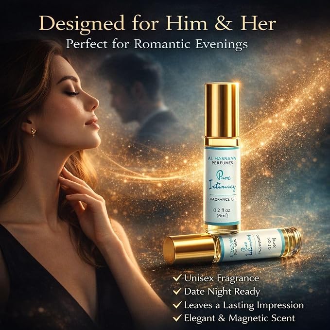 AL-HASNAYN Pure Intimacy Fragrance Oil Roll-On Perfume 6ML 0.20 fl oz |Rollerball perfume |Alcohol free| Long Lasting | Gifts for men women|