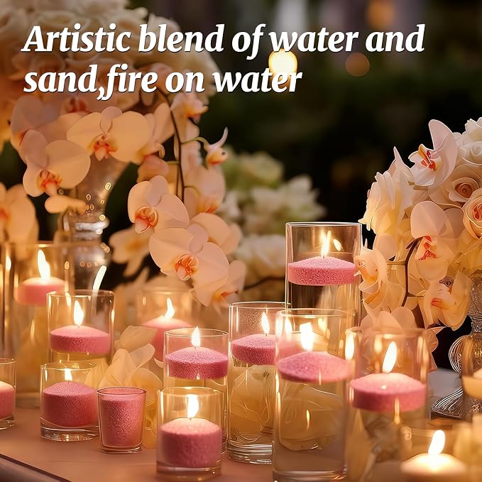 Pearl Candle Sand with 30 Wicks 18Oz-Vanilla Scented Non Toxic Luxury Long Lasting Refillable Pearled Candle 120 Hours-Pearled Sand Powder Wax Candles Kit for Candle Making Wedding Party Decor