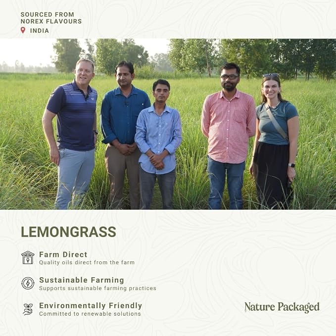 Lemongrass Essential Oil - Natural Aceite de Hierba Limón from Norex Flavours India - Lemongrass Essential Oils for Hair, Aromatherapy and Massage - 15ml