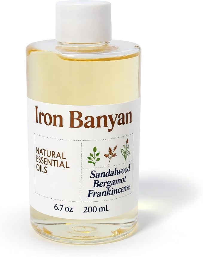 Sandalwood Bergamot Frankincense Oil 200ml | Home aromatherapy diffuser oil, woody-citrus aroma, promotes focus and relaxation