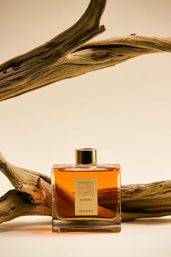 Hinoki Reed Diffuser - Luxury Japanese Ryokan Hotel Scent, Zen Forest Cypress & Cedarwood Fragrance, Home Spa Aromatherapy Gift Set, 6.4 fl oz (Hinoki Wood)