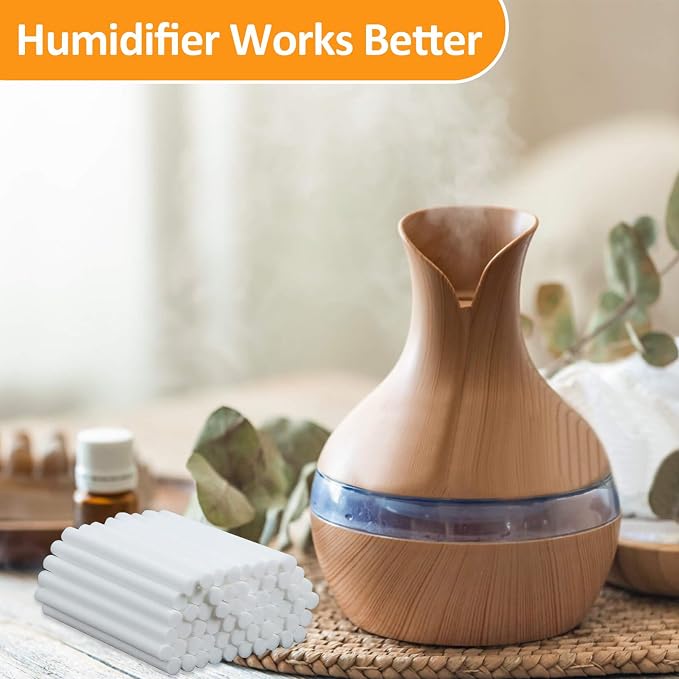 60PCS Humidifier Stick Filter Refill - Mini Air Diffuser Pure Wicks Refill Cotton Filter Sticks Replacement Wicks for Small Portable Humidifier Diffuser in Office Bedroom Home
