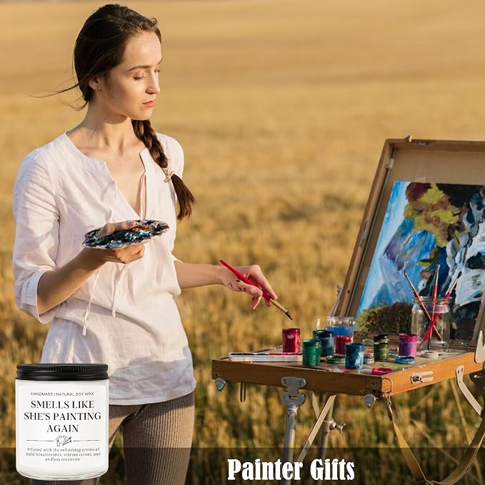 Gifts for Artists & Painter Gifts - Funny Painting Lovers Candle - Unique Birthday, Appreciation Present for Art Teachers, Students, Women, Art Lovers, Watercolor Artists