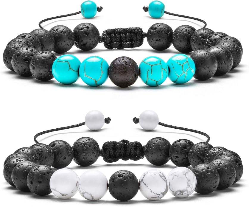 Men Women 8mm Lava Rock Aromatherapy Anxiety Essential Oil Diffuser Bracelet Braided Rope Natural Stone Yoga Gifts Beads Bracelet Bangle-21017