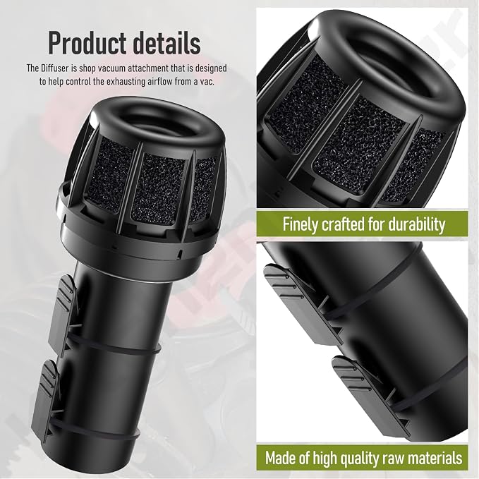 VT2525 & WS25025A 2.5 Inch Muffler/Diffuser Accessory for Ridgid Wet/Dry Vacuums, Fits Most Vacs With A Standard 2-1/2" Exhaust Port, To Reduce Blowing Dust and Debris