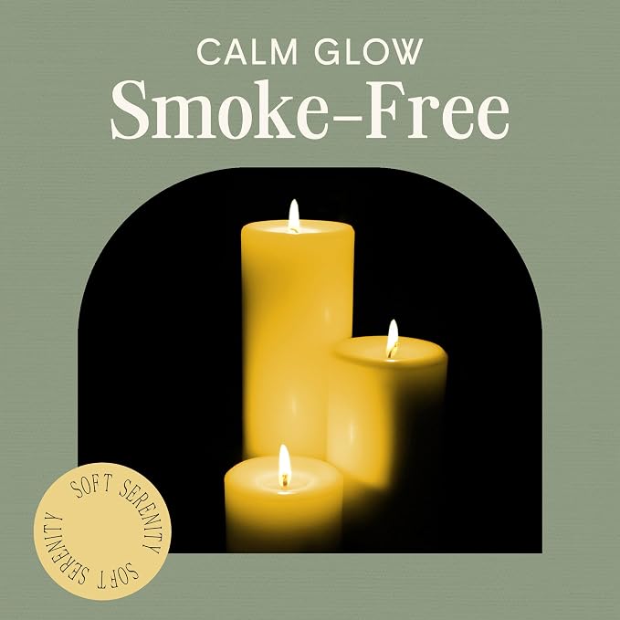 Mister Candle Unscented Dripless Pillar Candles Set of 3, Hand Poured 3 Inch Candles, Premium Wax, Decorative Pillar (3" x 4", 3" x 6", and 3" x 9", Yellow)