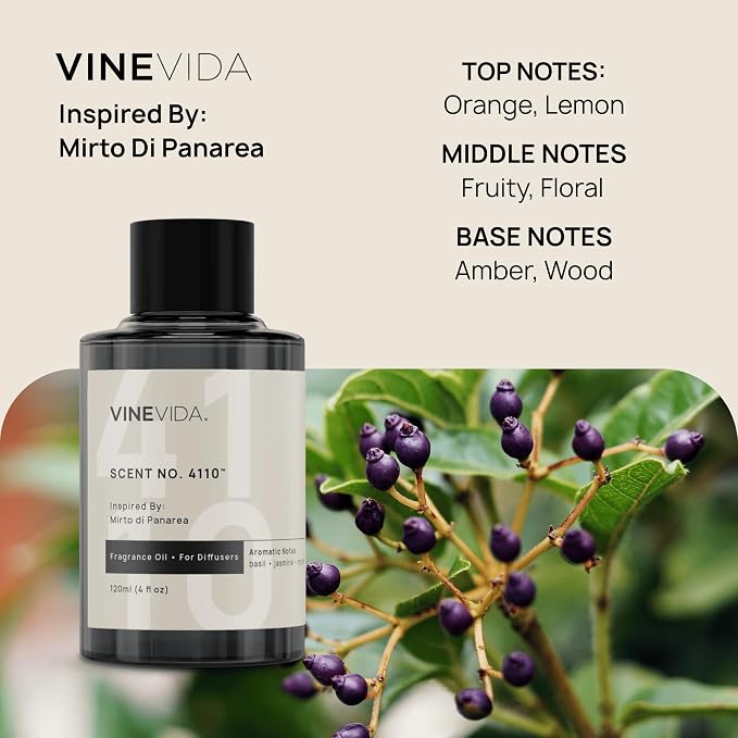 VINEVIDA [4 Oz] Inspired by: Mirto di Panarea; Diffuser Oil Refill | Premium Scent Diffuser Oil for Home | Non-Toxic Fragrance