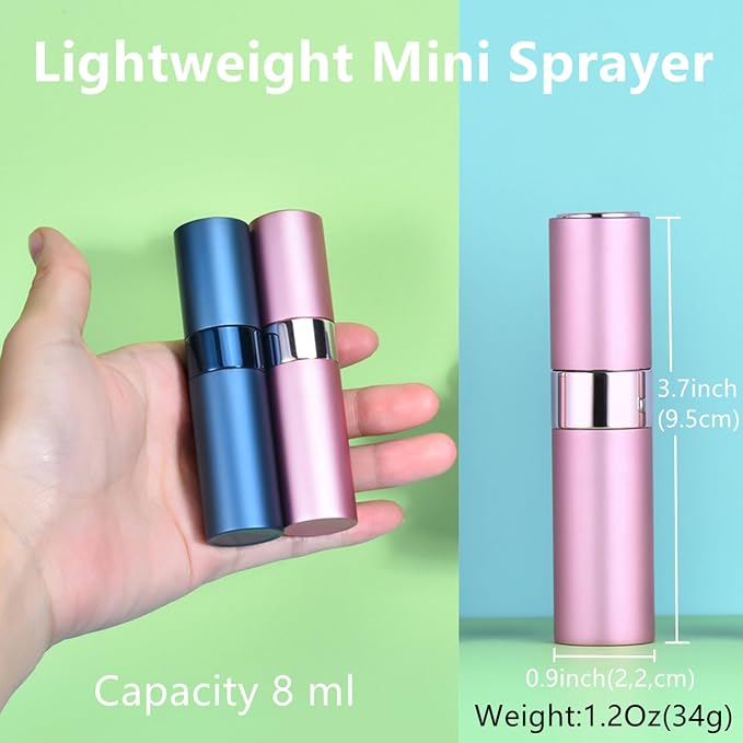 3Pcs Travel Perfume Bottle Refillable, 8ml/0.27oz Small Cologne Spray Bottle Travel Atomizer Portable Empty Fragrance Atomizer Cologne Bottle Refillable Perfume Bottles