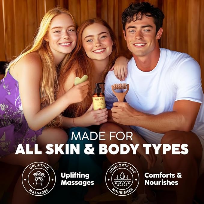 KUKKA Relax Massage Oil - 6.76 fl oz - Lavender Massage Oil for Spa-Like Massages and Deep Body Comfort - Thoughtfully Curated Formula Using Real Ingredients and Botanicals