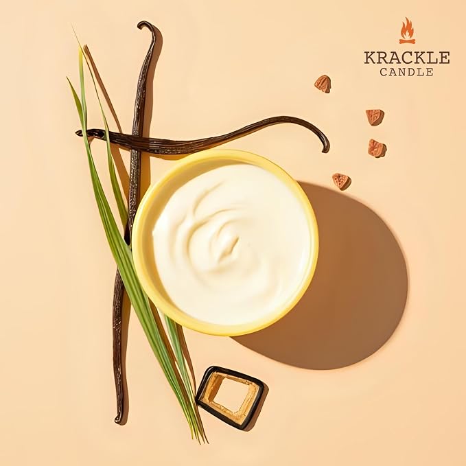 Krackle Candle | Sweetgrass | 16 oz Scented Candle with Natural Crackling Wooden Wick | Poured in the USA | Vanilla & Sugarcane Fragrance