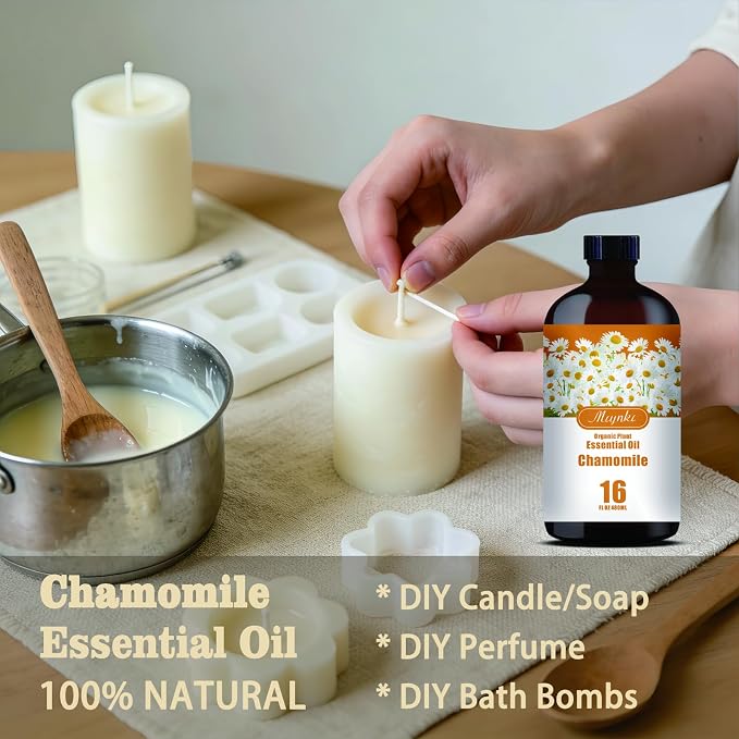 Chamomile Essential Oil, Chamomile Oil for Sleep Aid, Diffuser, Humidifier, Massage, DIY Soap, Candle, Skin Care, Gift Ready,Chamomile Fragrance Oil - MLYNKL Essential Oils (16.33 fl oz / 490ml)