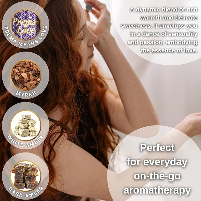 Ancient Essence Prema Love Roll On Essential Oil Embrace Love & Devotion Rejuvenates Skin Aromatherapy Calming & Relaxing Therapeutic Grade (1/3 FL OZ)