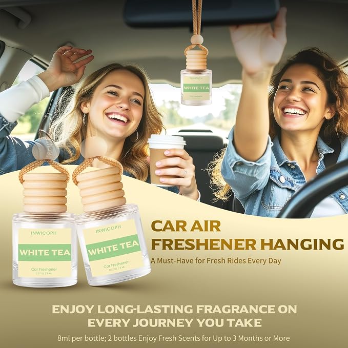 Car Air Freshener Diffuser Hanging, White Tea Fragrance Oil