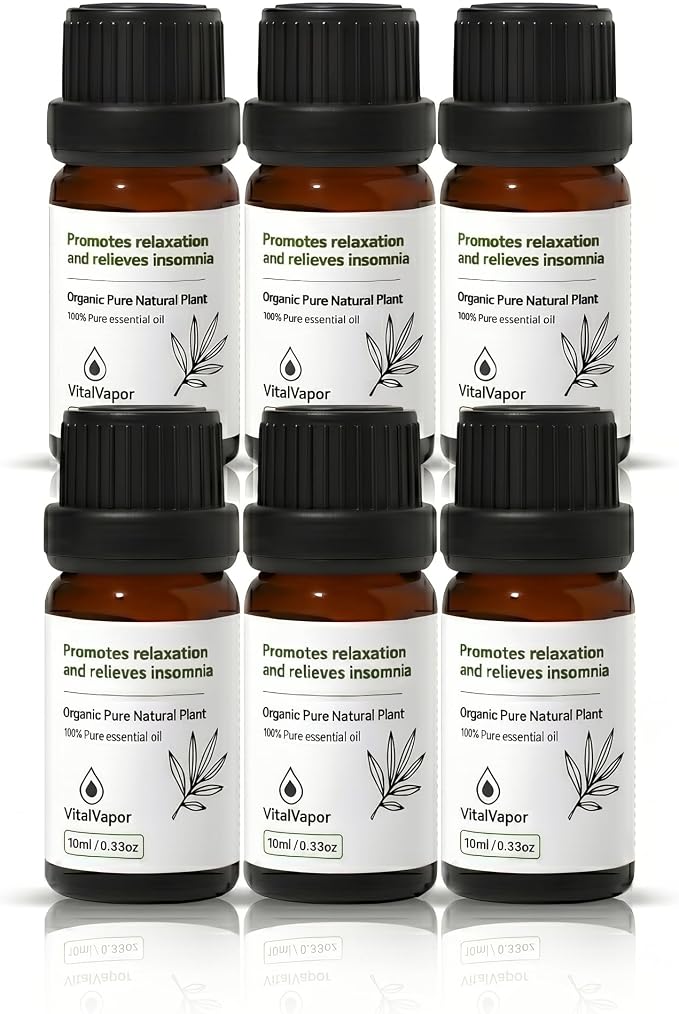 Relax & Sleep Essential Oil Set, 6 Pack Calming Aromatherapy Blends for Diffuser, Stress Relief & Nighttime Wellness, Ideal Gift (10ml)