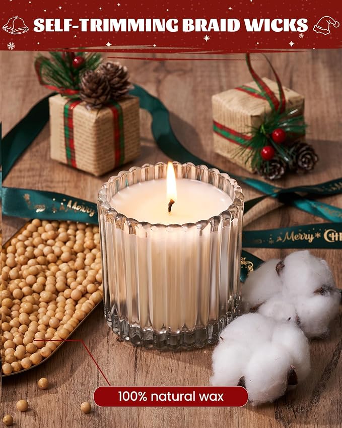 M&SENSE Fresh Baked Pie Soy Candles for Home Scented, Non Toxic Candles, 9.2oz Natural Organic Clean Burning Up to 60 Hours, Christmas Kitchen Decor Gifts for Women