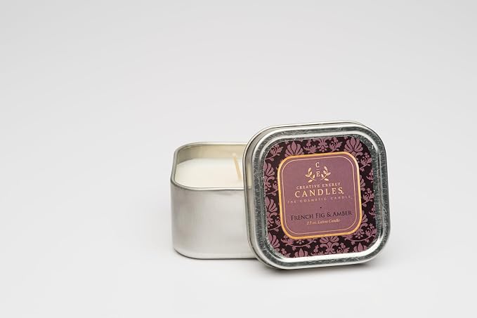 Lotion Candle - French Fig & Amber (3.5 Ounce) | Scented Massage Candles for Self Care, Soy Wax Candle with Essential Oil Blends, Coconut Oil, and Vitamin E
