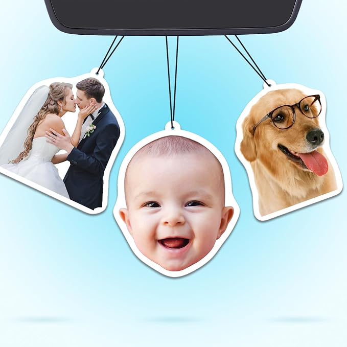 Custom Air Fresheners with Picture for Car | Personalized Photo Gift; Double-Sided Print; Hanging Ornament; Scent Choice Available; Custom Shape