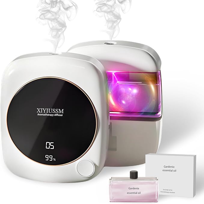 Waterless Essential Oil Diffuser for Home Office Travel Ultrasonic Aromatherapy Small Cordless Diffuser with 7 Mist Modes for Bedroom Bathroom Hotel Car Portable Air Freshener & Scent Machine