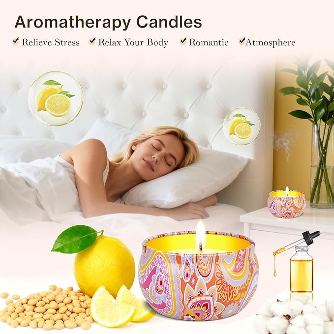 Candle Set, Gifts Set for Women, Teacher Appreciation Gift, Scented Candles & Hand Cream Lotion Set, Mother's Day Gift, Bithday Holiday Gifts for Nurse Her Friend Corworkers Mom Adults