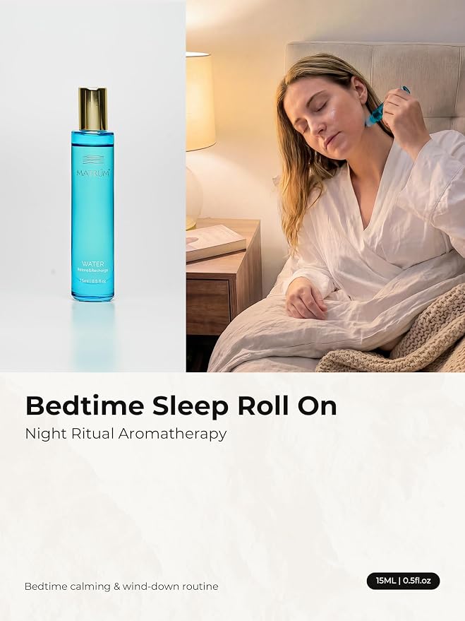 Water Element Essential Oil Roll-On-15m, Sleep Aromatherapy Roller for Restful Night Rituals, Botanical Blend with Lavender, Jasmine & Sandalwood, Luxurious Floral Aroma