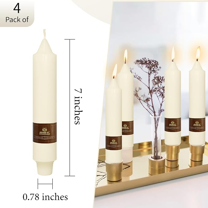 Ivory Candle Dripless Candlesticks Short Taper Candle 7 inch Small Candle Sticks Ivory Tapered Candles Wax Cute Stick Candles for Home Décor Weddings Holiday