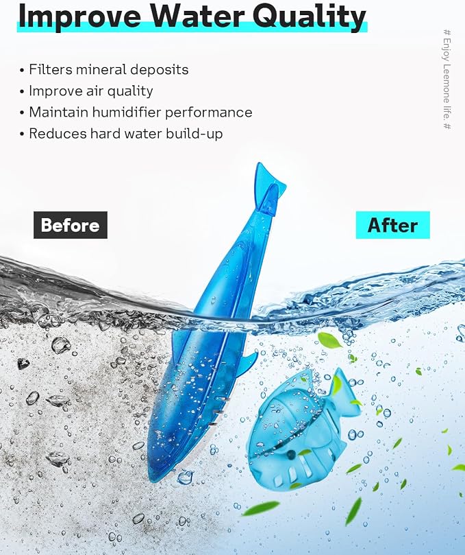 Leemone Humidifier Cleaner Float Shark & Fish -Humidifier Accessories Compatible with All Humidifiers and Fish Tanks(6 Pack)