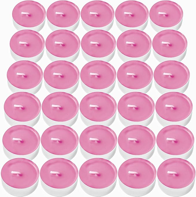 DecorRack 30 Tealight Candles, Strawberry Scented, Pleasant Fragrance Candle, Aromatherapy, Scented Home Decor, Votive Long Lasting Candles (Pack of 30)