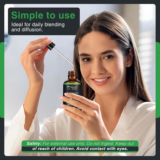 Peppermint Essential Oil - Pure Aromatherapy Oil for Diffusers, Hair Growth, Skin, Scalp Care, Massage | Refreshing Hair Oil for Women & Men | Essential Oil for Diffuser | 4 Fl Oz (118 mL)