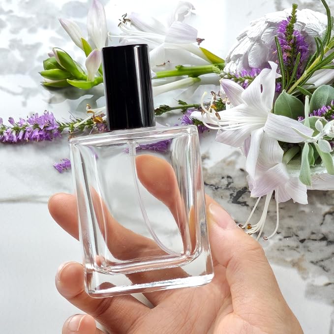 50ml/1.7 Oz Glass Spray Bottle Perfume Atomizer,Travel Refillable Perfume Bottles Empty Classic Spray Bottle 2Pack (Black, 50ml)