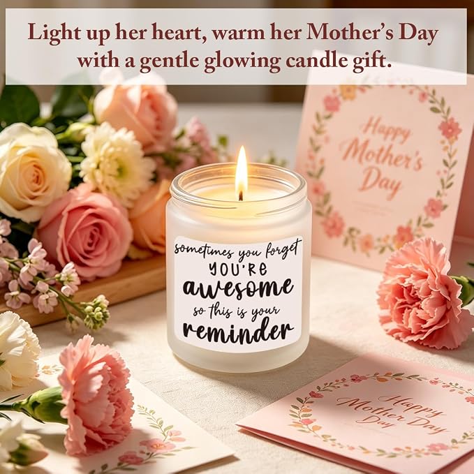 Inspirational Mothers Day Christmas Birthday Self Care Relaxation Spa Gifts for Women Sister Friend Her Wife Girlfriend Novelty Lavender Scented Soy Candle Gift
