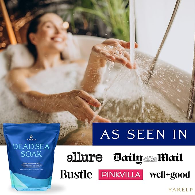 Yareli Magnesium Flakes, 15lb Dead Sea Bath Soak, Alternative to Epsom Salt
