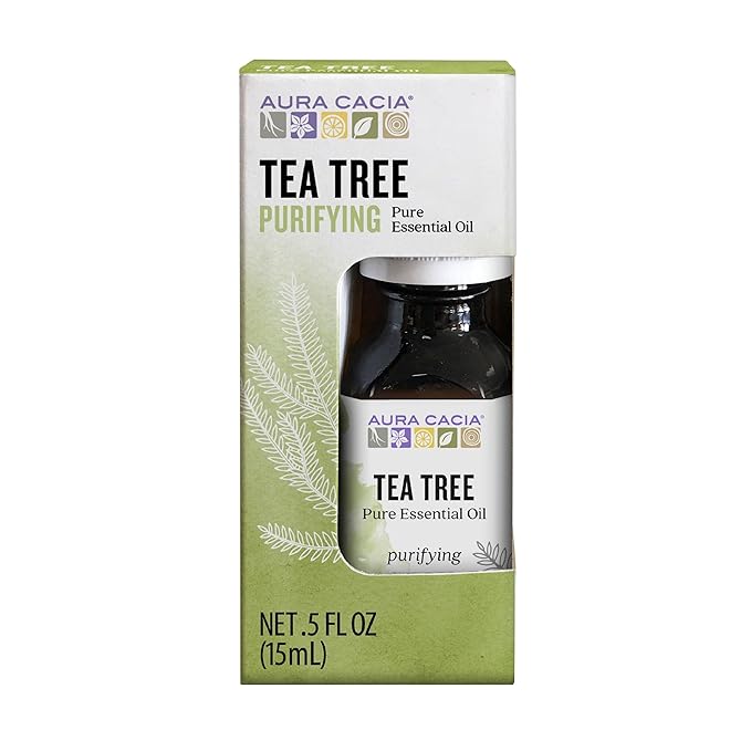 Aura Cacia 100% Pure Tea Tree Essential Oil, 100% Pure Therapeutic Grade, 15 ml in Box, Melaleuca alternifolia (Pack of 2)