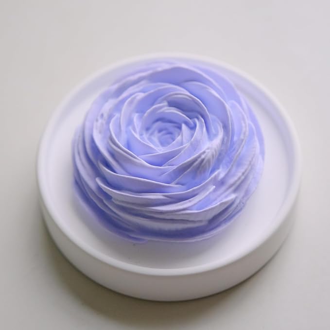 Essential Oil Passive Flower Diffuser -Non-Electric Peony Flower Porcelain Aromatherapy Diffusers for Small Mini Room, Desk Decorative, Bathroom (Purple, Rose)