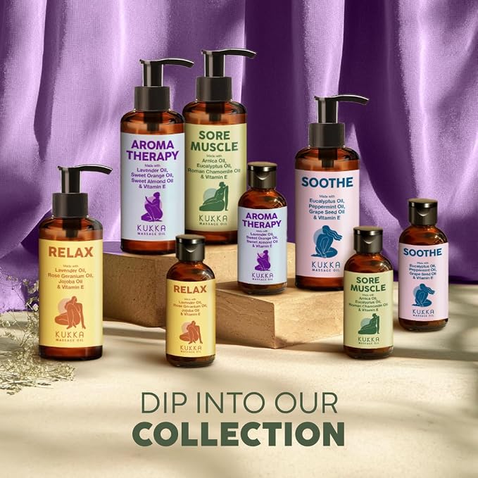 KUKKA Relax Massage Oil - 3.38 Fl Oz - Enhances Relaxation and Comfort for Bliss - Lavender Massage Oil for Massages Deepens Connections for Moments of Comfort - Natural Ingredients and Non-Greasy