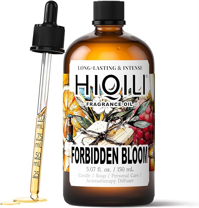 HIQILI Amber & Sandalwood Fragrance Oil for Diffuser, DIY Candle & Soap Making, Add to Body Lotion, Long-Lasting Scents - 5.07 Fl Oz