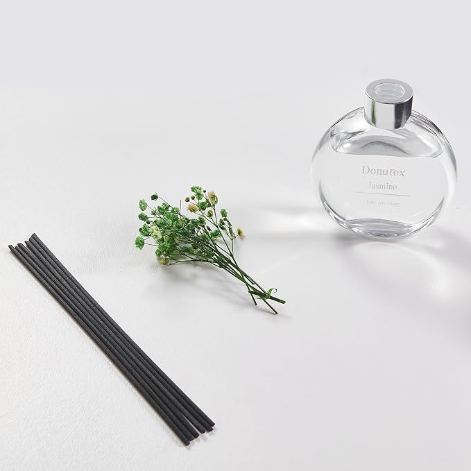 Flower Reed Diffuser Set 5.07oz Jasmine Scent Diffuser with Sticks Home Fragrance Reed Diffuser for Bathroom Shelf Decor