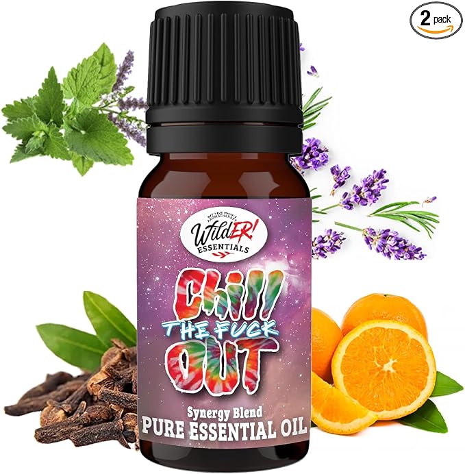 Wild Essentials Chill The F Out Essential Oil Blend, Calming Relaxing Aromatherapy Oil for Diffusers, 100% Pure, Crafted in USA