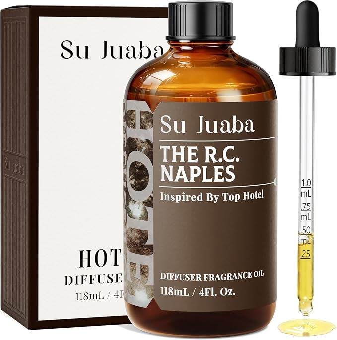 SU JUABA Naples Hotel Diffuser Oil - Inspired by the Ritz Carlton Luxury Beachfront Resort - Geranium Ocean Freesia, Fragrance Oil for Scent Diffuser & Crafting, 4Fl Oz