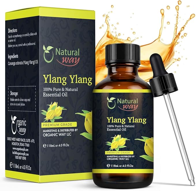 Ylang Ylang Essential Oil for Diffusers | Natural Aroma Oil for Home Fragrance, Humidifier & DIY Candle Making, Long Lasting Scent for Office, Bedroom & Soothing Scent 4 Fl Oz (120 mL)