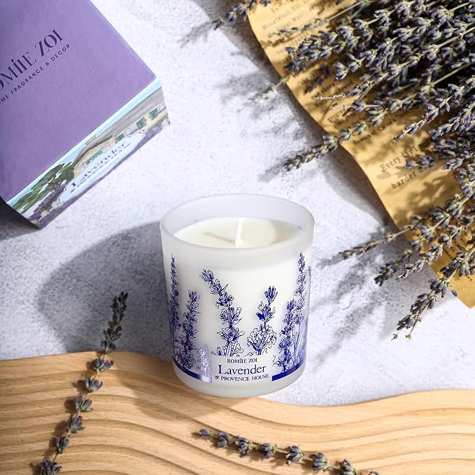 ROMIIE ZOI Scented Candle - Lavender & Rosemary- 6oz Aromatherapy Soy Wax Jar Candle for Home, Gifts for Women - 170g